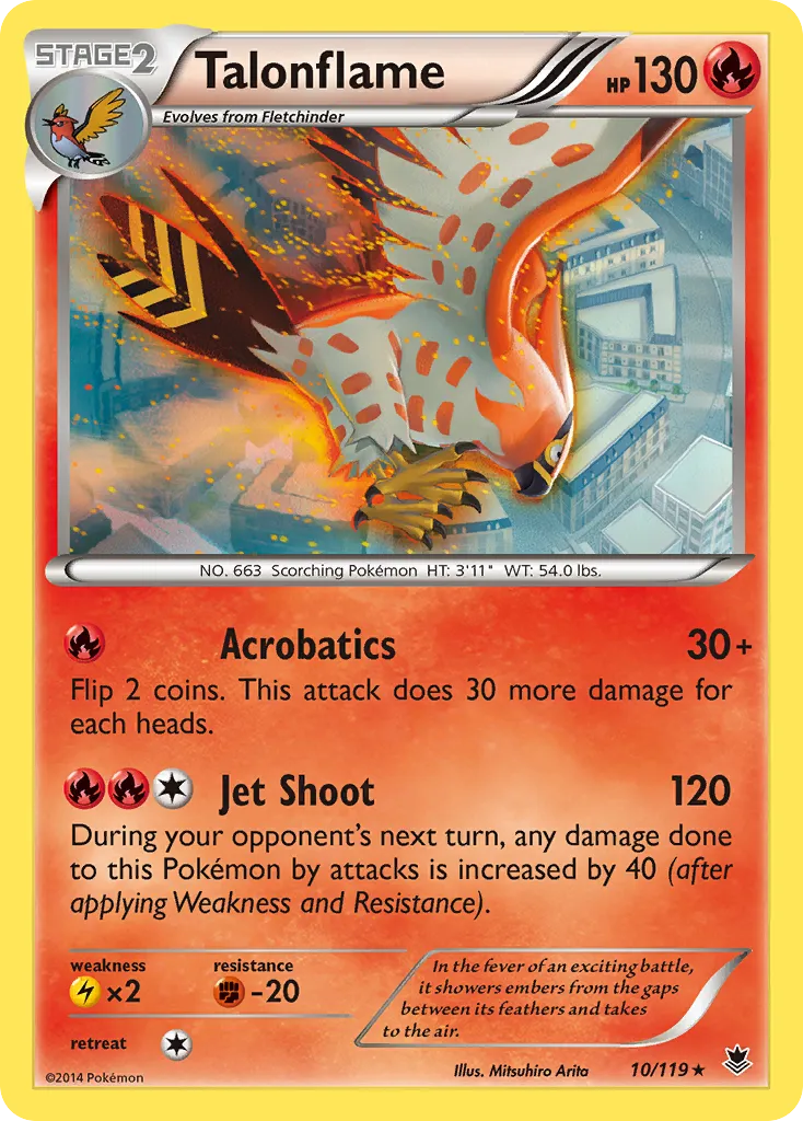 Talonflame #10, Phantom Forces Cracked Ice-Burning Winds Theme Deck