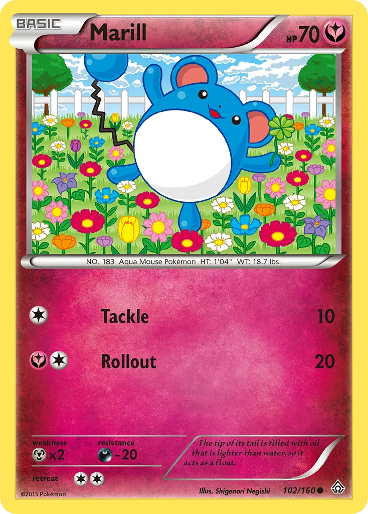 Marill #102, Primal Clash Reverse Foil