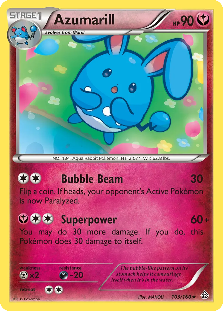 Azumarill #103, Primal Clash Reverse Foil