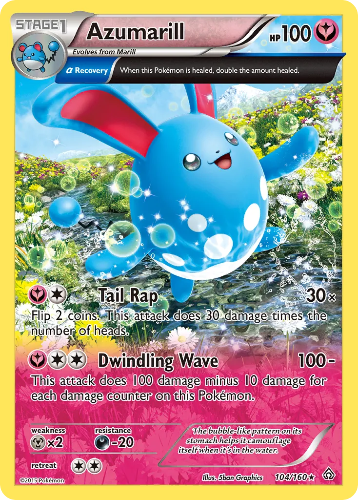 Azumarill #104, Primal Clash Reverse Foil