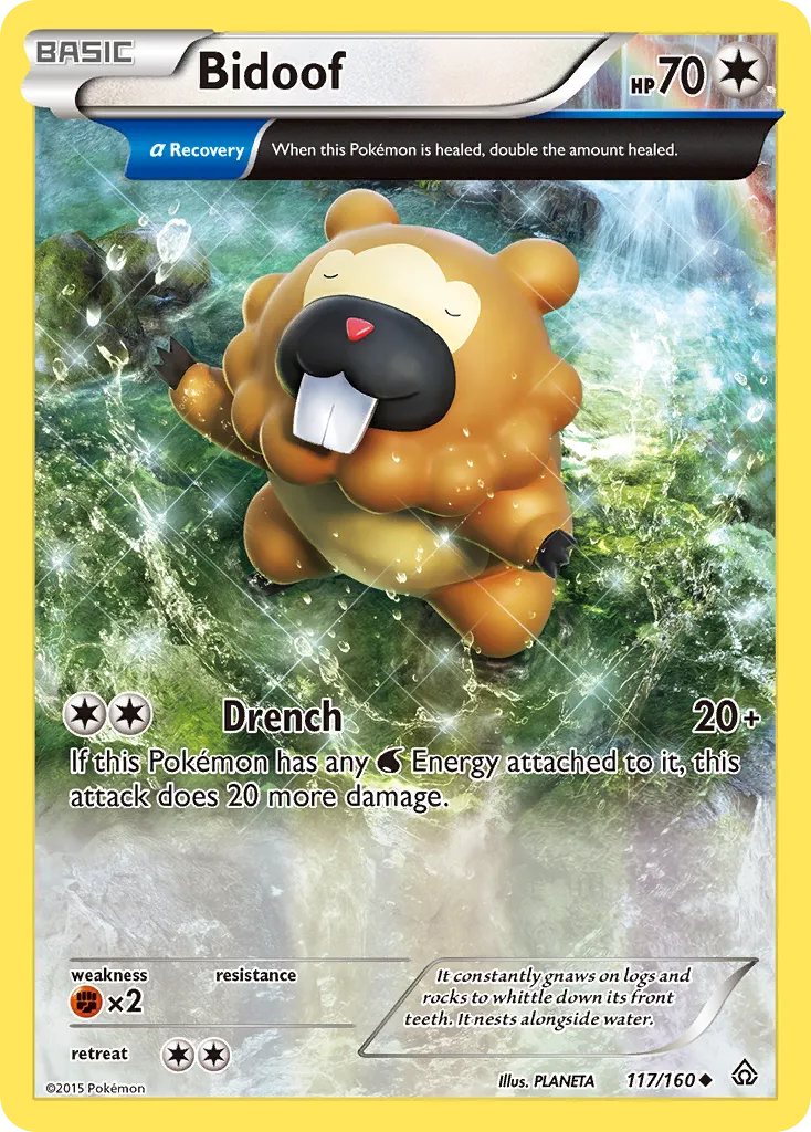 Bidoof #117, Primal Clash Reverse Foil