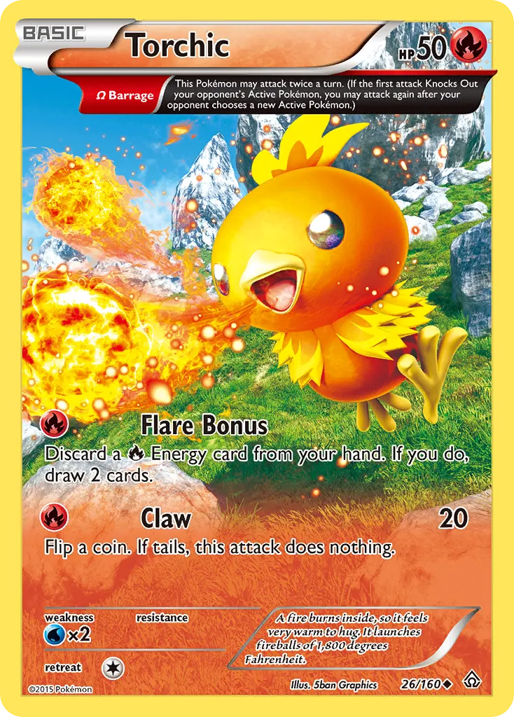 Torchic #26, Primal Clash Reverse Foil