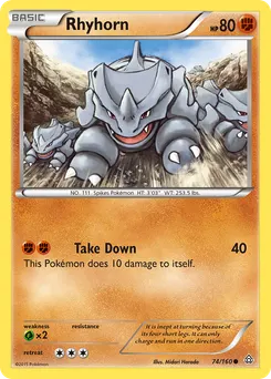 Rhyhorn #74, Reverse Foil