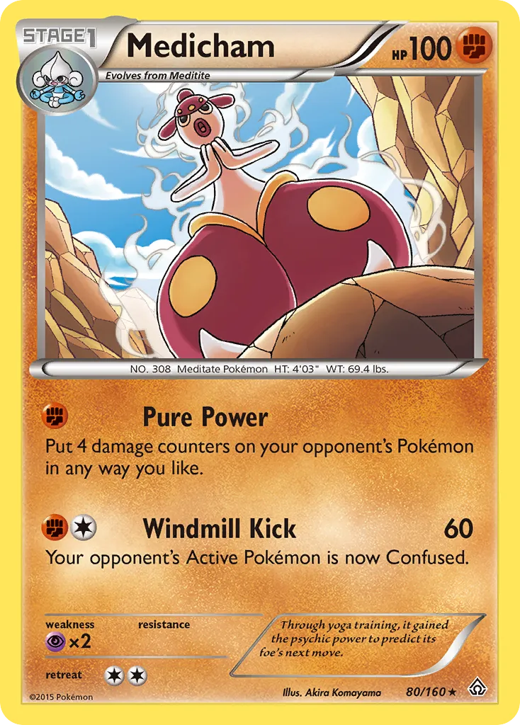 Medicham #80, Primal Clash Reverse Foil