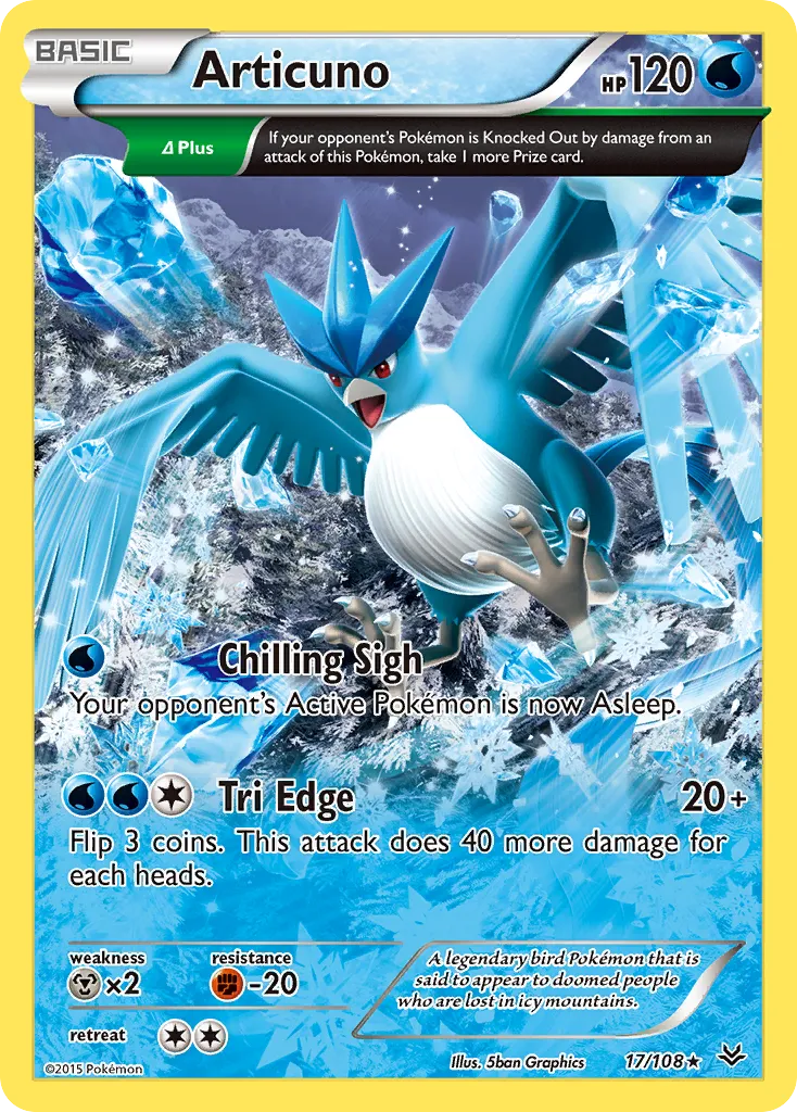 Articuno #17, Roaring Skies Reverse Foil