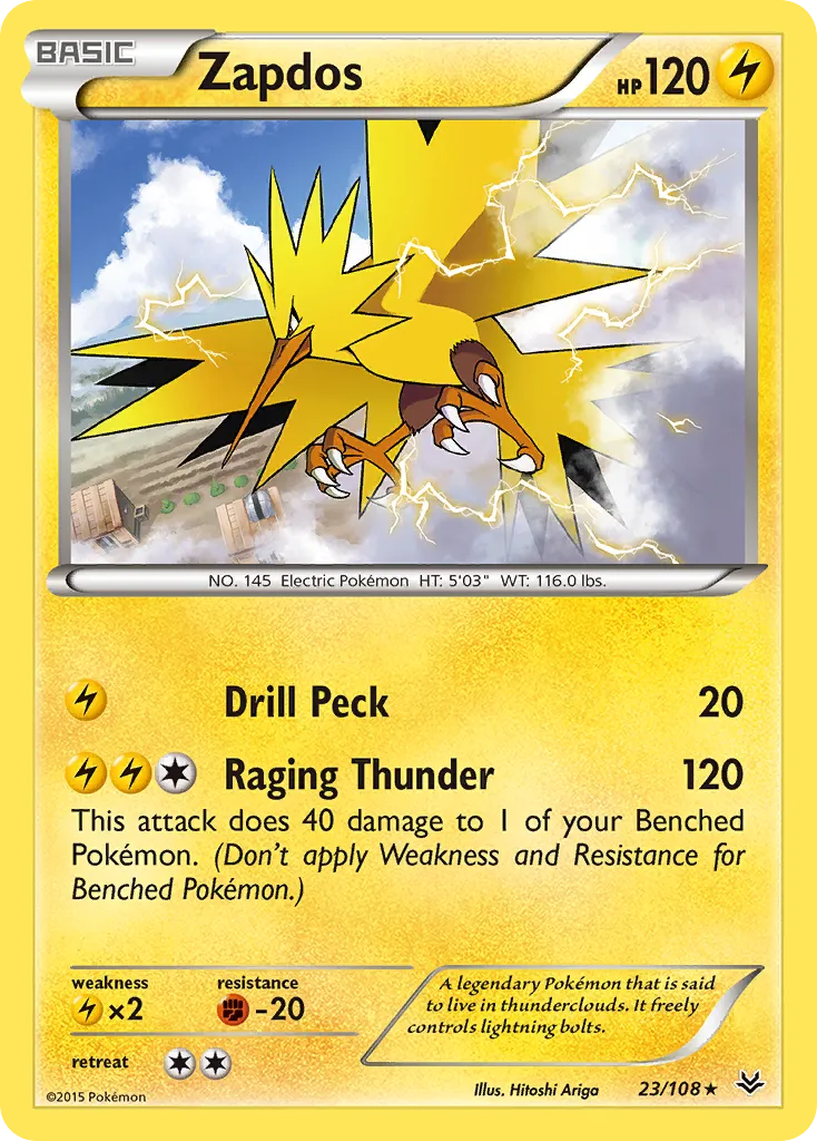 Zapdos #23, Roaring Skies Reverse Foil