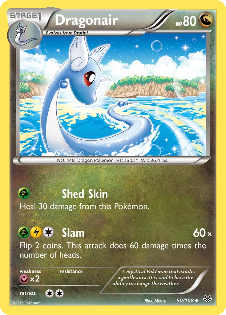 Dragonair #50, Roaring Skies Reverse Foil