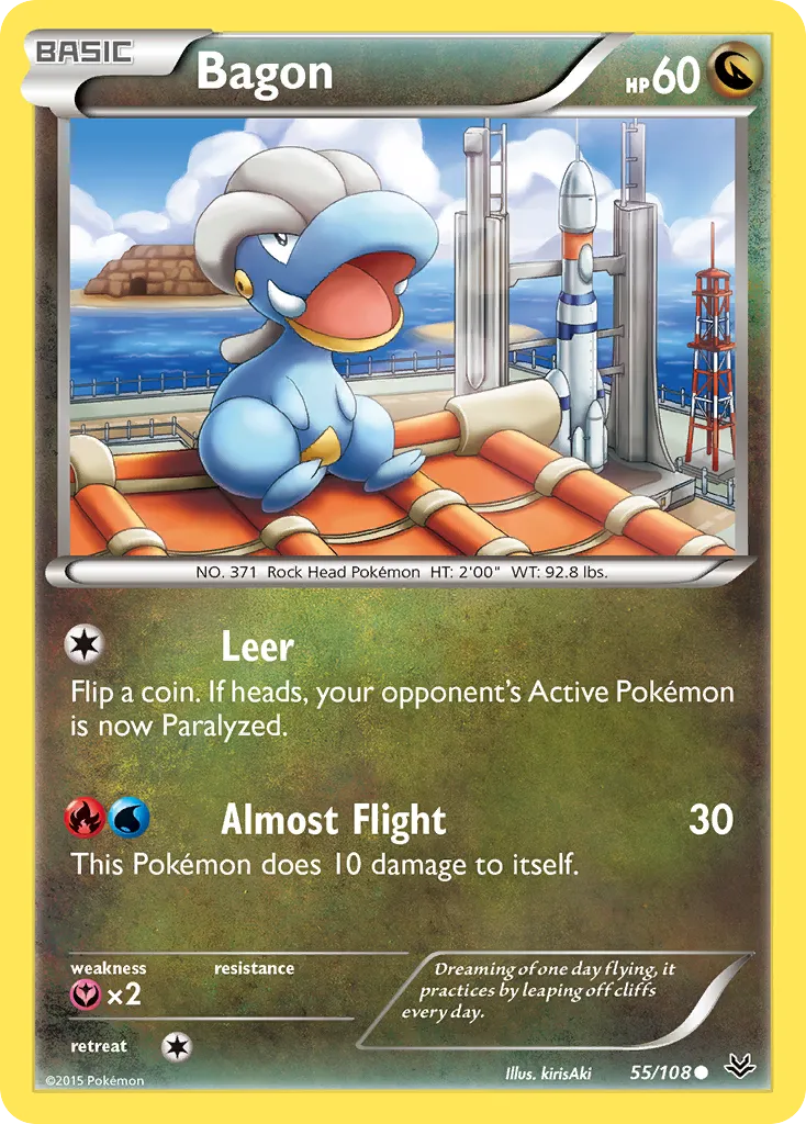 Bagon #55, Roaring Skies Reverse Foil
