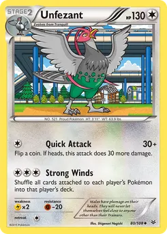 Unfezant #80, Roaring Skies