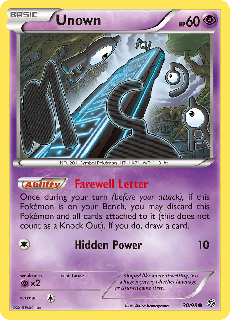 Unown #30, Ancient Origins Reverse Foil