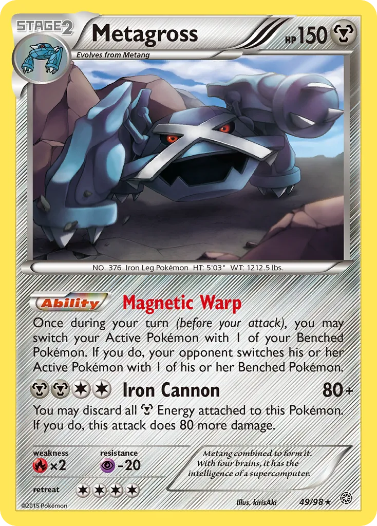 Metagross #49, Ancient Origins Holo Cracked Ice