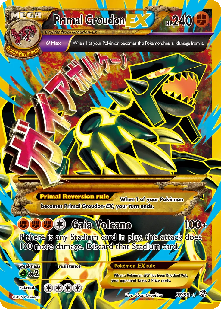 Primal Groudon-EX #97, Ancient Origins Shiny Rayquaza-EX Box-Jumbo