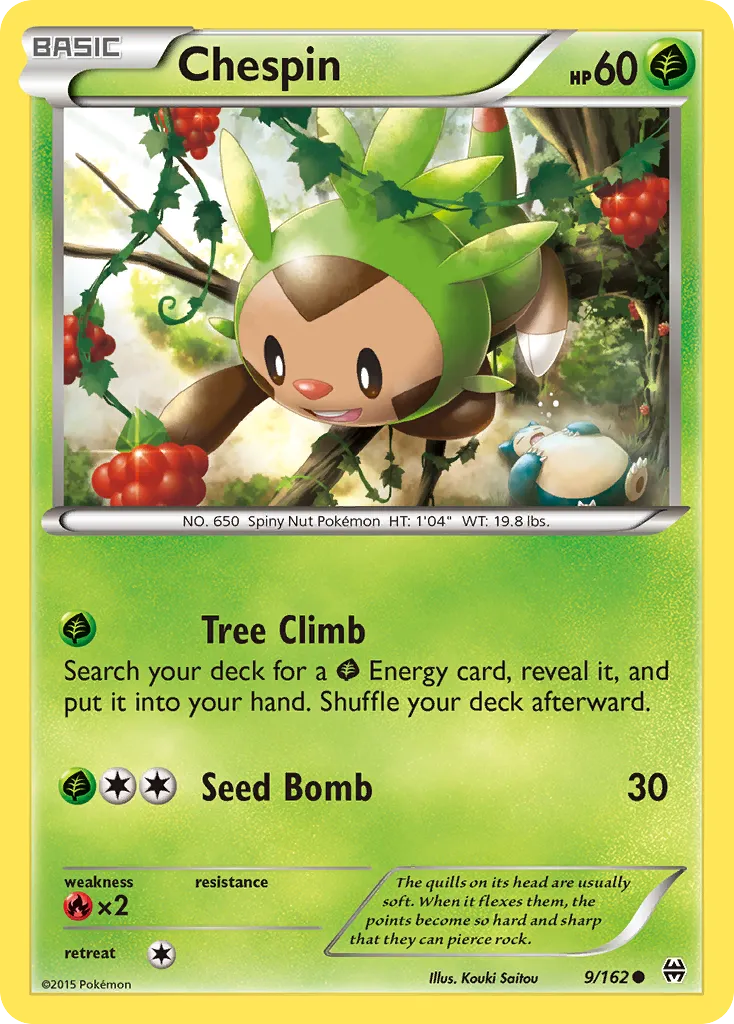 Chespin #9, BREAKthrough Reverse Foil
