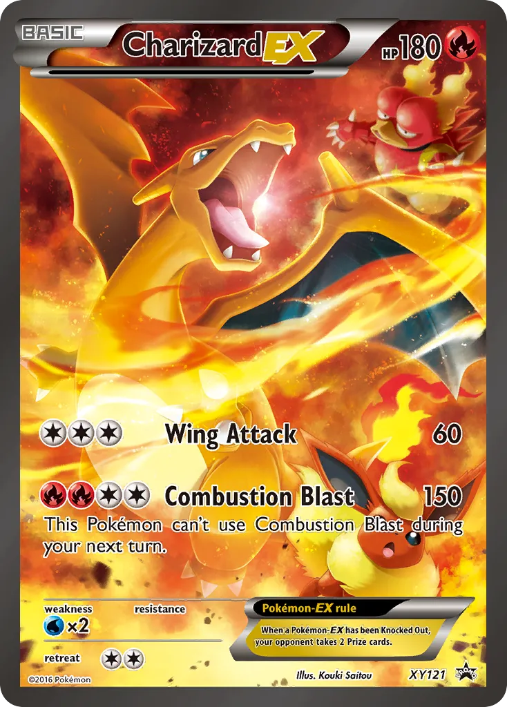 Charizard-EX #XY121, XY Black Star Promos Red & Blue Collection-Jumbo
