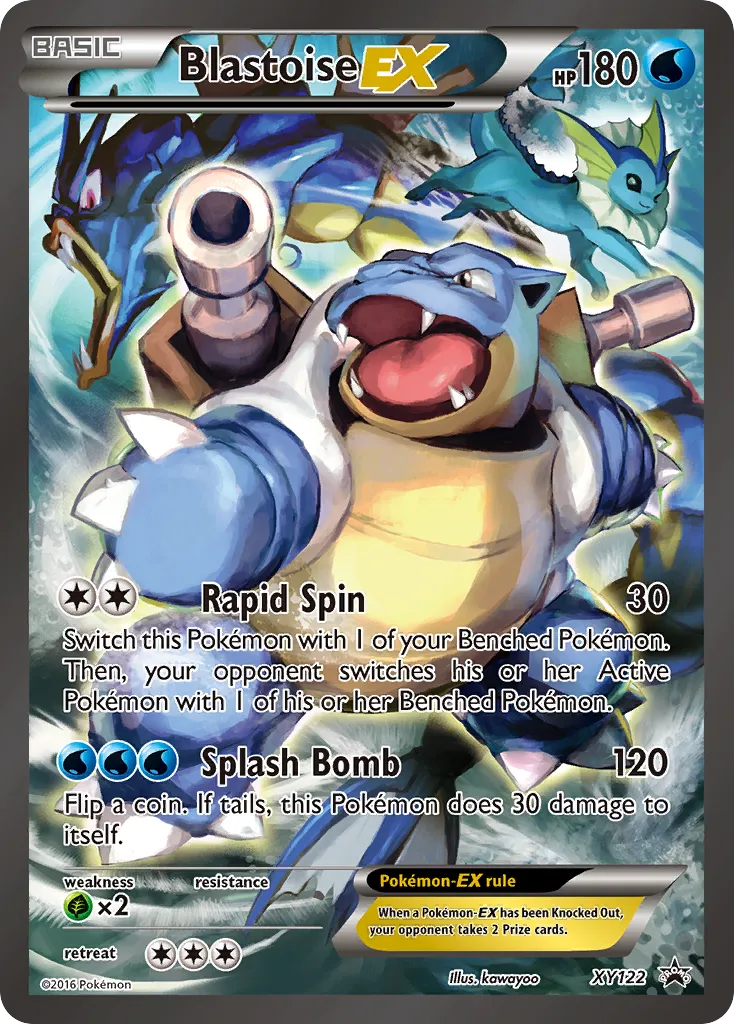 Blastoise-EX #XY122, XY Black Star Promos Red & Blue Collection-Jumbo