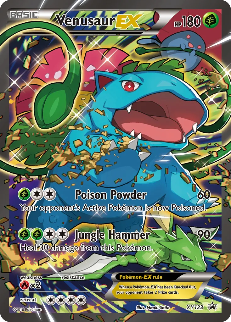 Venusaur-EX #XY123, XY Black Star Promos Red & Blue Collection-Jumbo