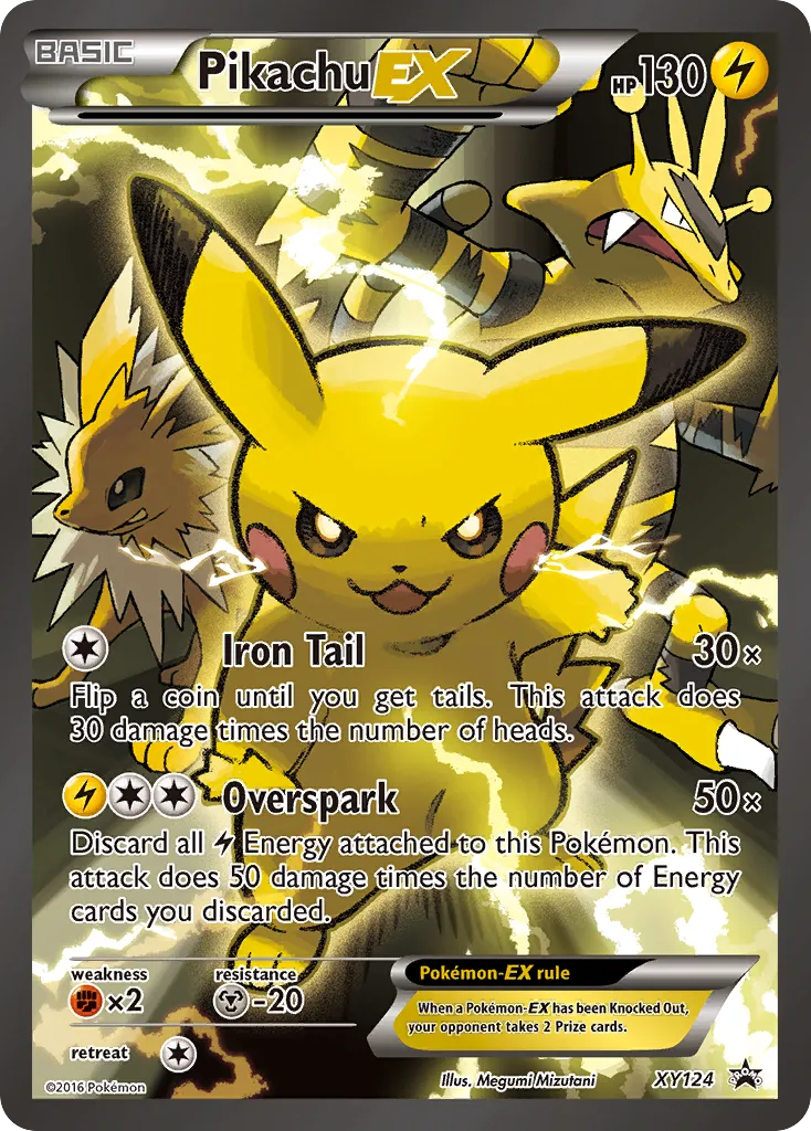 Pikachu-EX #XY124, XY Black Star Promos Red & Blue Collection