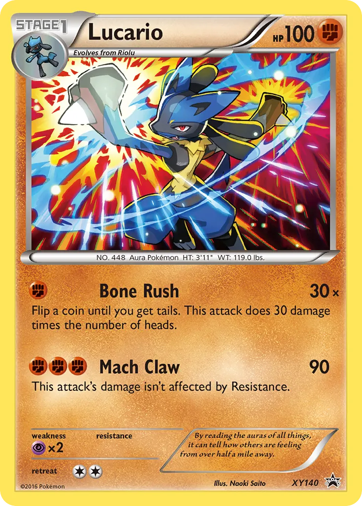 Lucario #XY140, XY Black Star Promos Steam Siege Blisters