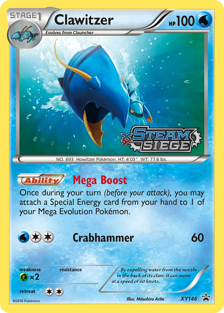 Clawitzer #XY146, XY Black Star Promos Steam Siege