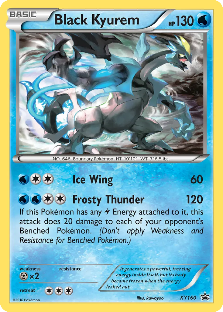 Black Kyurem #XY160, XY Black Star Promos Evolutions Three Pack Blisters