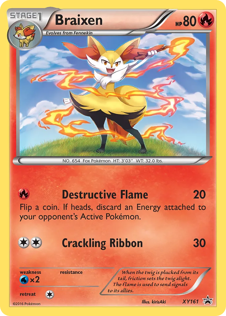 Braixen #XY161, XY Black Star Promos Evolutions Three Pack Blisters