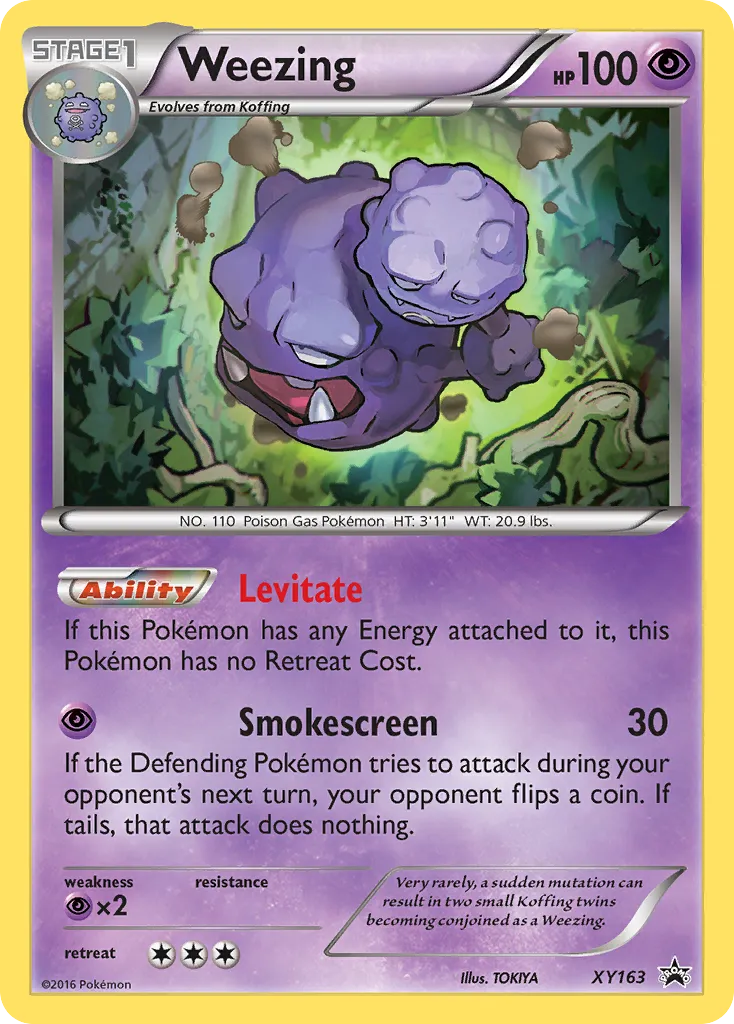 Weezing #XY163, XY Black Star Promos Evolutions Single Pack Blisters