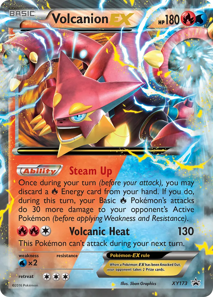 Volcanion-EX #XY173, XY Black Star Promos Battle Heart Tins