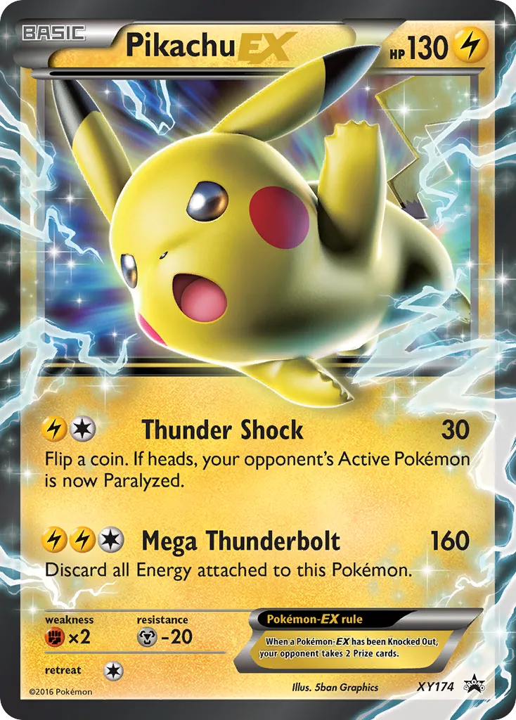 Pikachu-EX #XY174, XY Black Star Promos Pikachu-EX Challenge Box-Jumbo