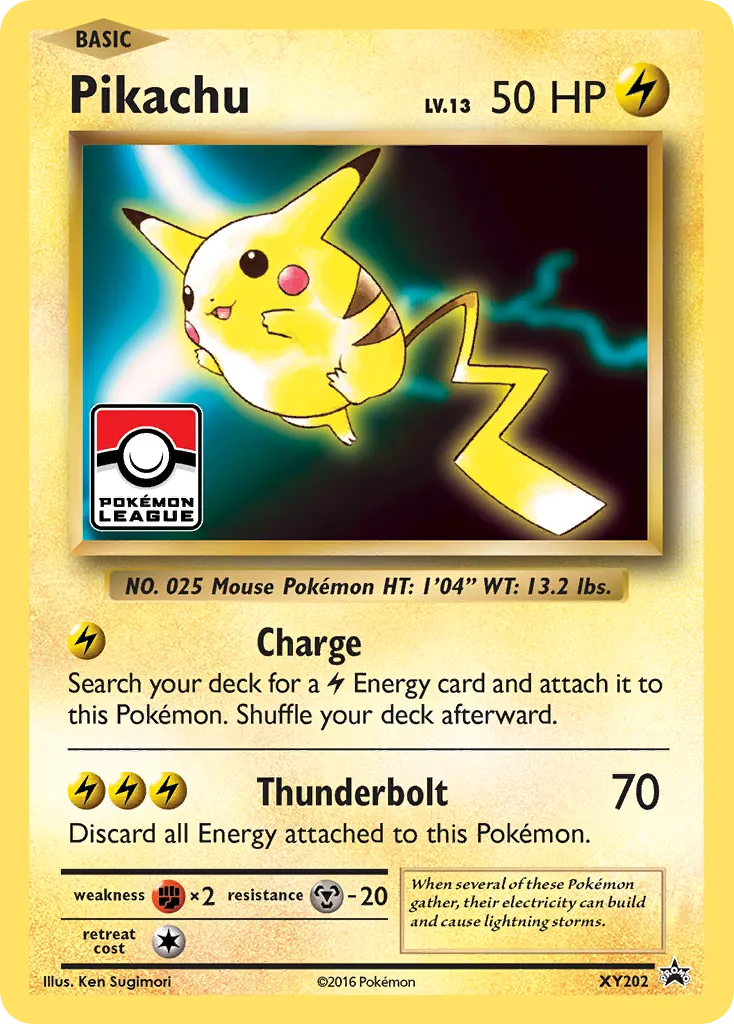 Pikachu #XY202, XY Black Star Promos Pokemon League