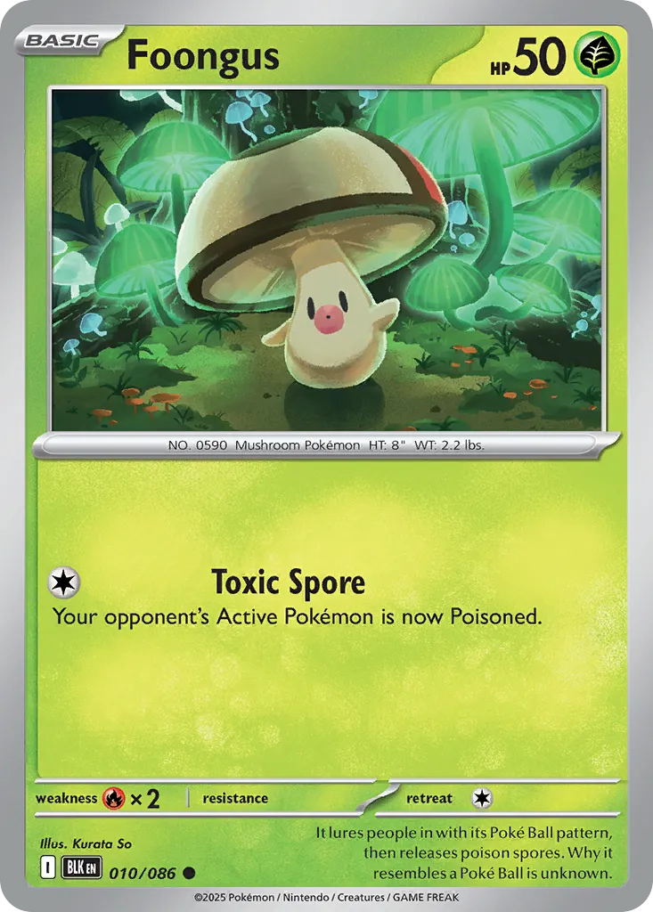 Foongus #10, Black Bolt Poke Ball Reverse Holo