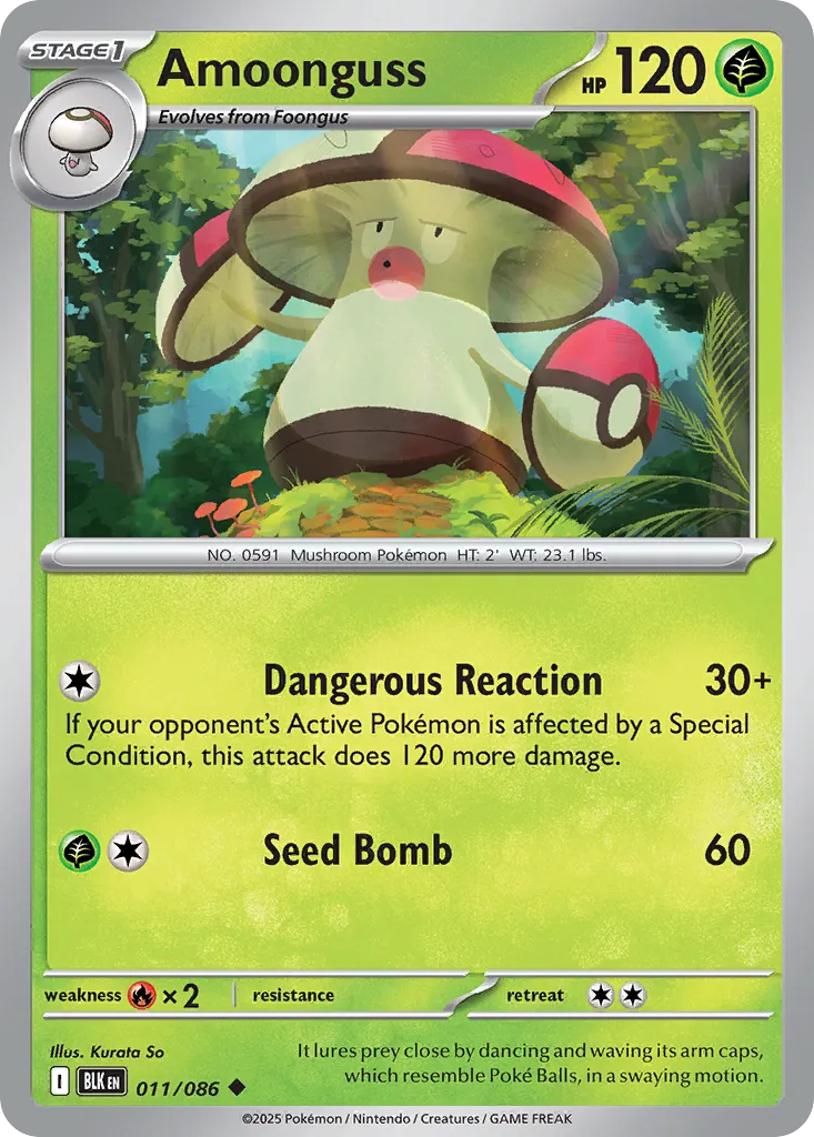 Amoonguss #11, Black Bolt Poke Reverse Holo