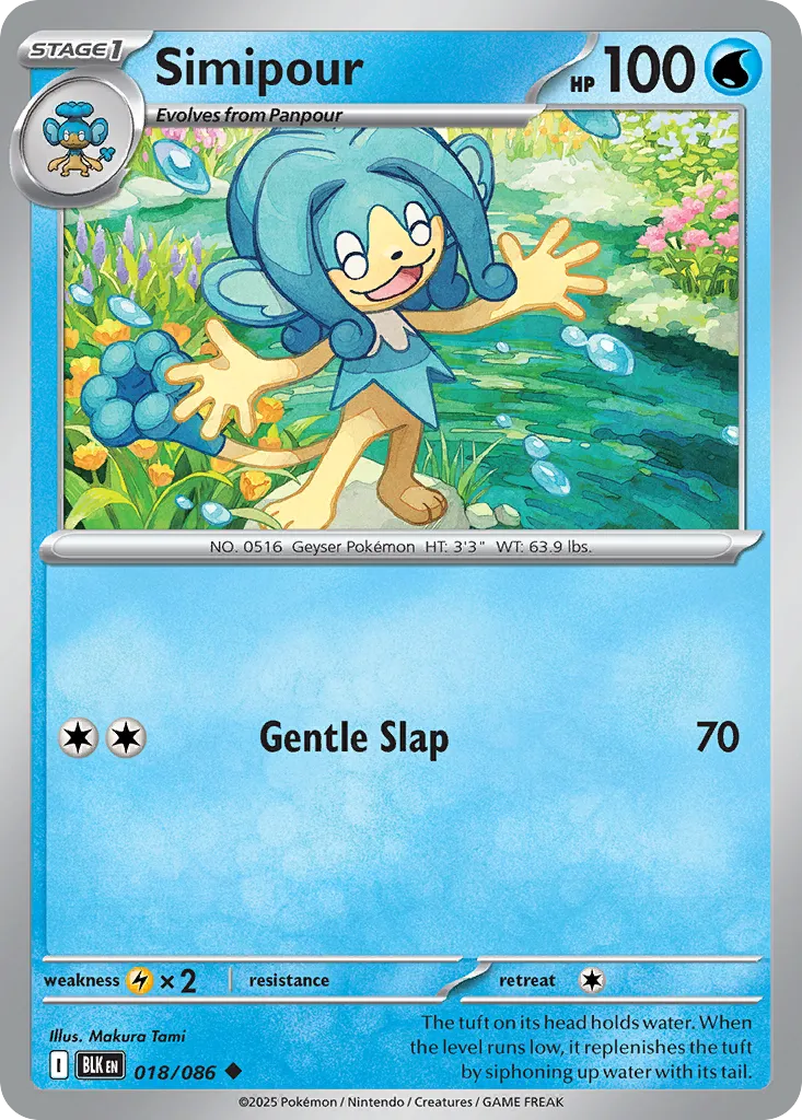 Simipour #18, Black Bolt Poke Reverse Holo