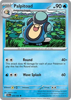 Palpitoad #20, Master Ball Reverse Holo