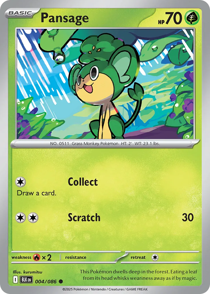 Pansage #4, Black Bolt Master Ball Reverse Holo